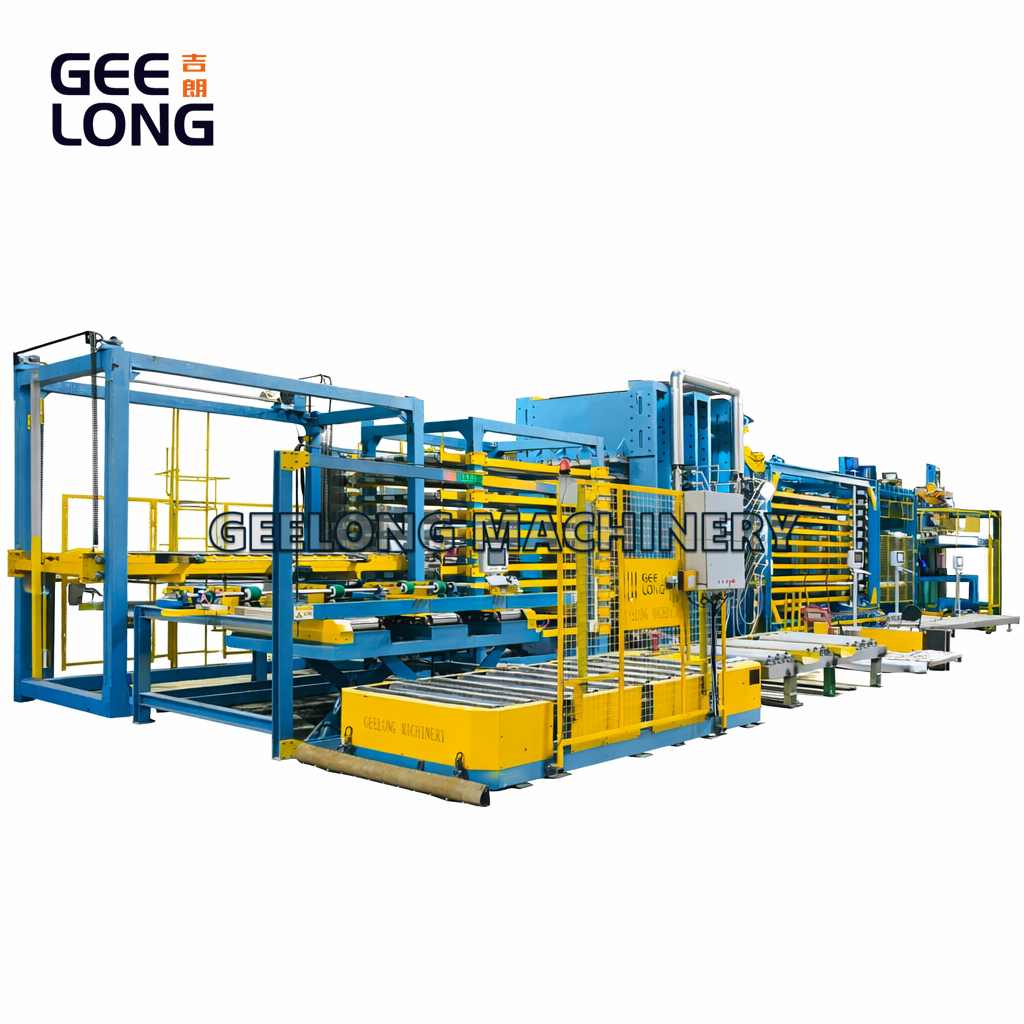 Полностью автоматическая линия для прессования фанеры с вертикальной системой подачи