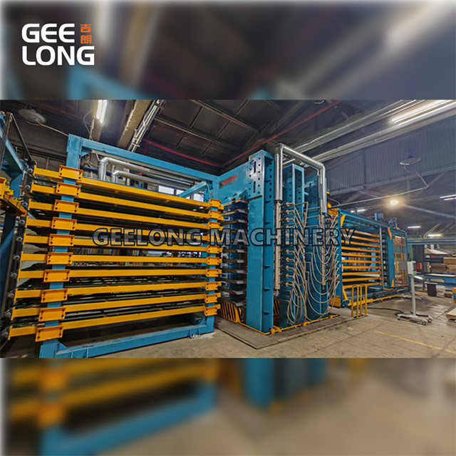 Полностью автоматическая линия для прессования фанеры с вертикальной системой подачи